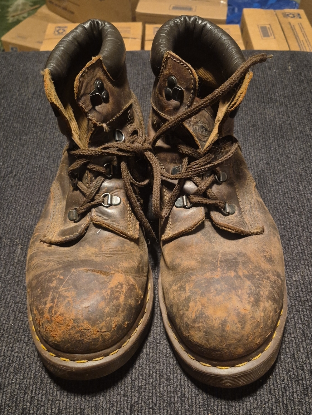 Dr. Martens Men's Brown Lace-Up Work Boots